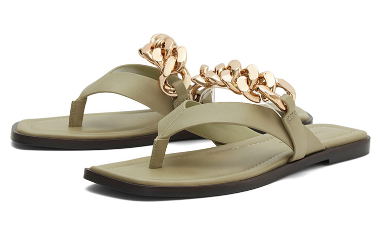 Order (W) CHARLES & KEITH メタルチェーン トングサンダル (トープ) CK1-70380863_TAUPE