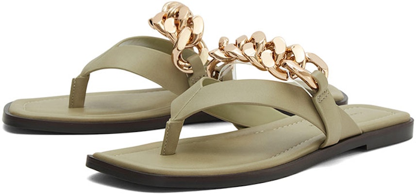 (Women) CHARLES & KEITH PU Metal Chain Thong Sandals 'Taupe' CK1-70380863_TAUPE Order (Women) CHARLES & KEITH PU Metal Chain Thong Sandals 'Taupe' CK1-70380863_TAUPE