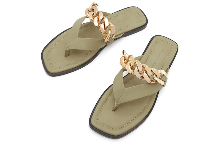 Lookbook (W) CHARLES & KEITH メタルチェーン トングサンダル (トープ) CK1-70380863_TAUPE