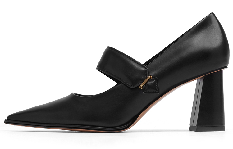 Buy (W) CHARLES & KEITH PU Sepatu Hak Tinggi Pointed Toe Mary Jane 'Hitam' CK1-60361375_BLACK