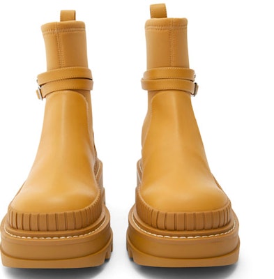 (Women) CHARLES & KEITH PU Retro Chunky Ankle Boots 'Tan' CK1-90580138_MUSTARD Shop (Women) CHARLES & KEITH PU Retro Chunky Ankle Boots 'Tan' CK1-90580138_MUSTARD