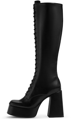 (Women) CHARLES & KEITH PU Retro Chunky Platform Boots 'Black' 'Knight Knee-High' CK1-90280055 Buy (Women) CHARLES & KEITH PU Retro Chunky Platform Boots 'Black' 'Knight Knee-High' CK1-90280055