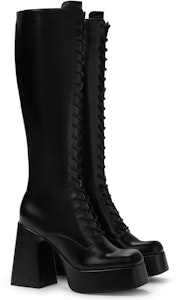 (W) 查尔斯和凯斯PU复古厚底长靴“黑色”骑士款 CK1-90280055 Purchase (W) 查尔斯和凯斯PU复古厚底长靴“黑色”骑士款 CK1-90280055