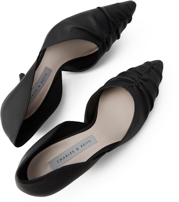 (W) (女性用) CHARLES & KEITH PU ギャザーポインテッドトゥスティレット「ブラック」CK1-60361304 CK1-60361304 Sizing (W) (女性用) CHARLES & KEITH PU ギャザーポインテッドトゥスティレット「ブラック」CK1-60361304 CK1-60361304