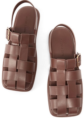(W) 찰스앤키스 스퀘어토 플랫 샌들 (브라운) CK1-71870005_BROWN Lookbook (W) 찰스앤키스 스퀘어토 플랫 샌들 (브라운) CK1-71870005_BROWN