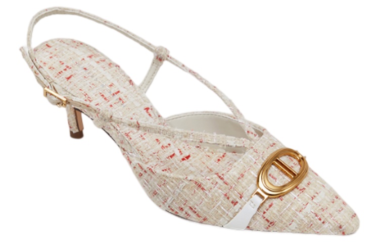 Order (W) CHARLES & KEITH PU 细高跟鞋 '奶白色金属饰' CK1-60361403_CREAM