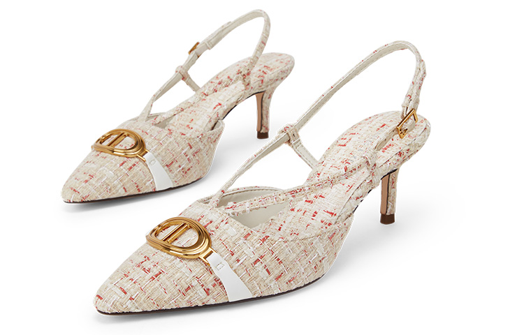 Shop (W) CHARLES & KEITH PU 细高跟鞋 '奶白色金属饰' CK1-60361403_CREAM