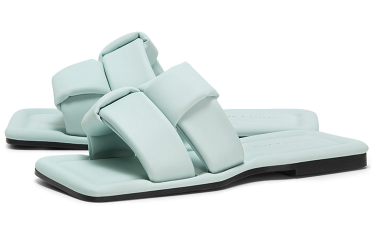 Lookbook (W) CHARLES & KEITH 직조 페프토 뮬 (민트블루) CK1-70380955_MINT-BLUE