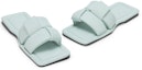 Shop (W) CHARLES & KEITH PU Tenunan Peep-Toe Flat Mules 'Mint Blue' CK1-70380955_MINT-BLUE