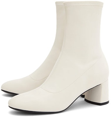 (W) CHARLES & KEITH Sepatu Boot Hak Chunky Quilted Retro 'Pink White' CK1-90280035-1_CHALK Order (W) CHARLES & KEITH Sepatu Boot Hak Chunky Quilted Retro 'Pink White' CK1-90280035-1_CHALK