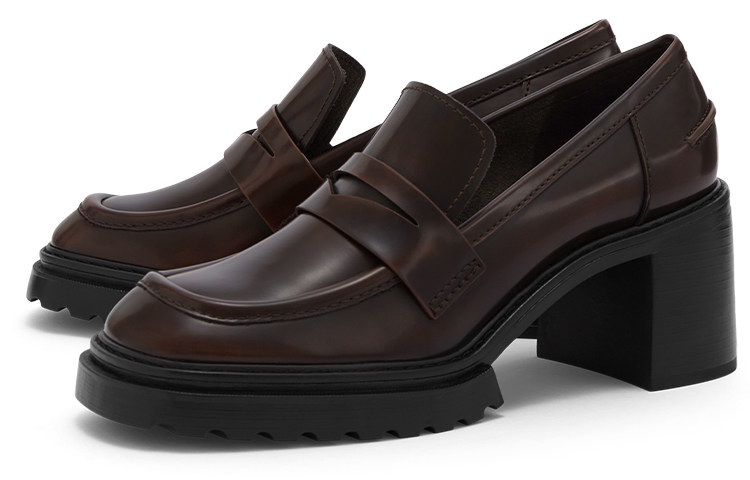 Lookbook (W) 查尔斯与凯斯复古方头粗跟鞋‘深棕色’ CK1-60361373_DARKBROWN