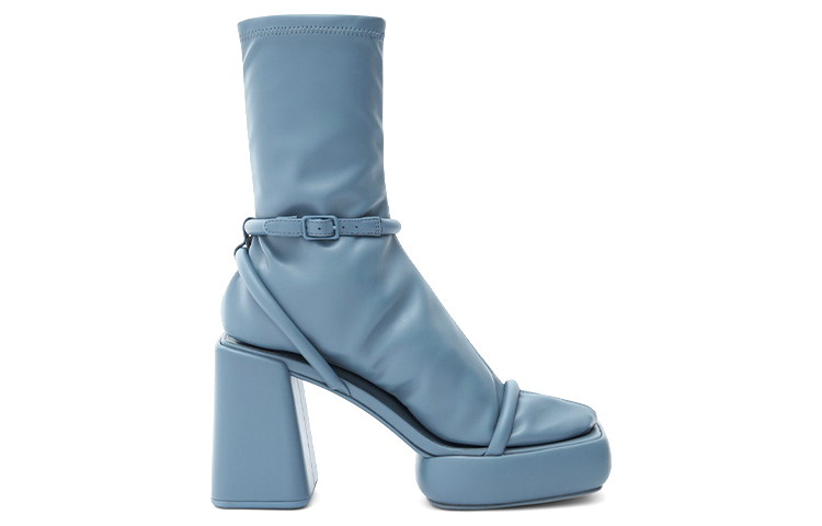 Order (W) CHARLES & KEITH スクエアトゥソックブーツ (ブルーバックル) CK1-60361354_BLUE