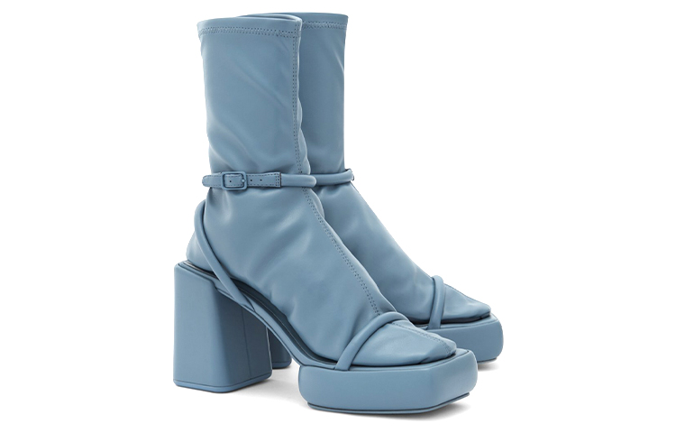 Lookbook (W) CHARLES & KEITH スクエアトゥソックブーツ (ブルーバックル) CK1-60361354_BLUE