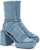(W) CHARLES & KEITH But Kasut Boot Hujung Petak 'Blue Buckle Strap' CK1-60361354_BLUE