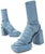 (W) CHARLES & KEITH But Kasut Boot Hujung Petak 'Blue Buckle Strap' CK1-60361354_BLUE