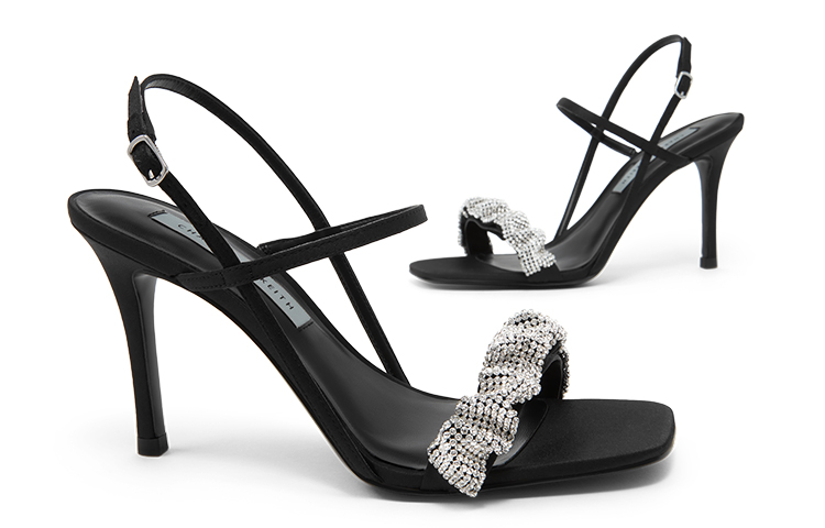 Lookbook (W) CHARLES & KEITH Sandal Hak Tinggi 'Black Gemstone' CK1-60361402_BLACK