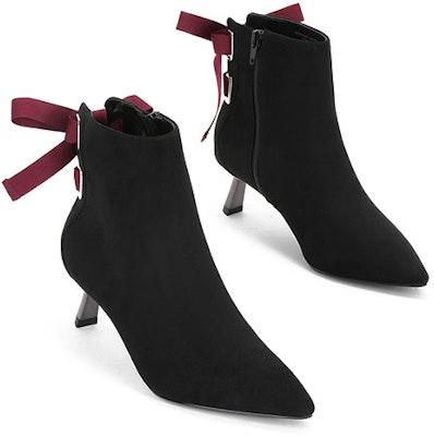(Women) CHARLES & KEITH Suede Ankle High Stiletto Zip Booties 'Black' CK1-90360295 Lookbook (Women) CHARLES & KEITH Suede Ankle High Stiletto Zip Booties 'Black' CK1-90360295