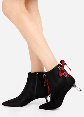 (W) CHARLES & KEITH But Ankle Tinggi Suede Stiletto Zip 'Hitam' CK1-90360295 Shop (W) CHARLES & KEITH But Ankle Tinggi Suede Stiletto Zip 'Hitam' CK1-90360295
