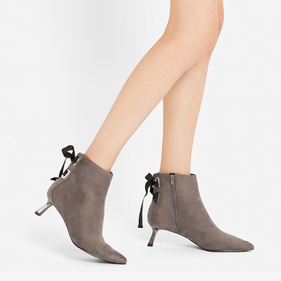 (Women) CHARLES & KEITH Suede Ankle High Stiletto Zip Booties 'Black' CK1-90360295 Cheap (Women) CHARLES & KEITH Suede Ankle High Stiletto Zip Booties 'Black' CK1-90360295