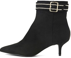 (Women) CHARLES & KEITH Textured Buckle Ankle Boots 'Black' CK1-90360338_BLACK (Women) CHARLES & KEITH Textured Buckle Ankle Boots 'Black' CK1-90360338_BLACK