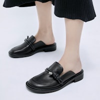 (W) CHARLES & KEITH Mules de Tacón Bajo con Nudo Torcido 'Negro' SL1-71720091_BLACK Details for (W) CHARLES & KEITH Mules de Tacón Bajo con Nudo Torcido 'Negro' SL1-71720091_BLACK