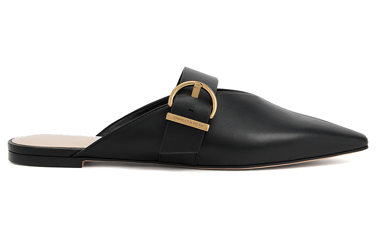 Order (W) 查尔斯和基思 V型切口黑色后系带平底鞋 CK1-70380887_BLACK