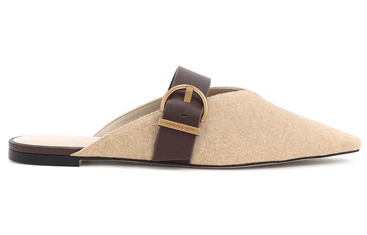 Order (W) (女性用) CHARLES & KEITH Vカットスリングバックフラット「カーキ」CK1-70380887_BEIGE CK1-70380887_BEIGE