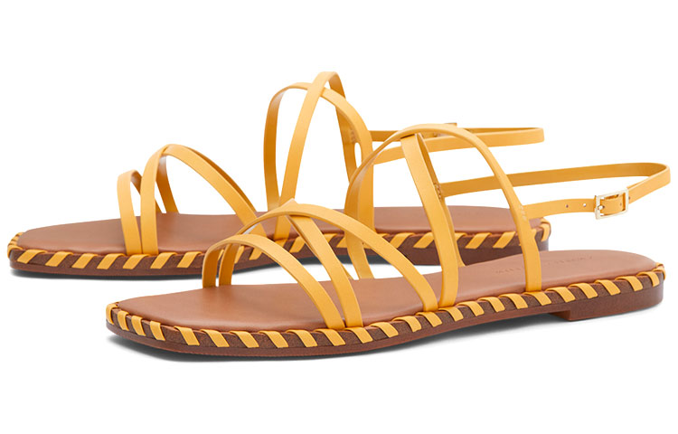 Order (W) CHARLES & KEITH クロスストラップ サンダル (イエロー) CK1-70900278_YELLOW
