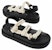 (W) CHARLES & KEITH Sandal Fesyen Fabrik Tenunan 'Tapak Selesa Hitam' CK1-70380932_BLACK