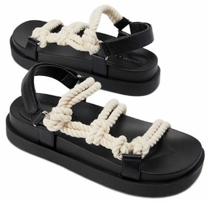 (W) 찰스앤키스 블랙 꼬임 컴포트 샌들 CK1-70380932_BLACK Shop (W) 찰스앤키스 블랙 꼬임 컴포트 샌들 CK1-70380932_BLACK
