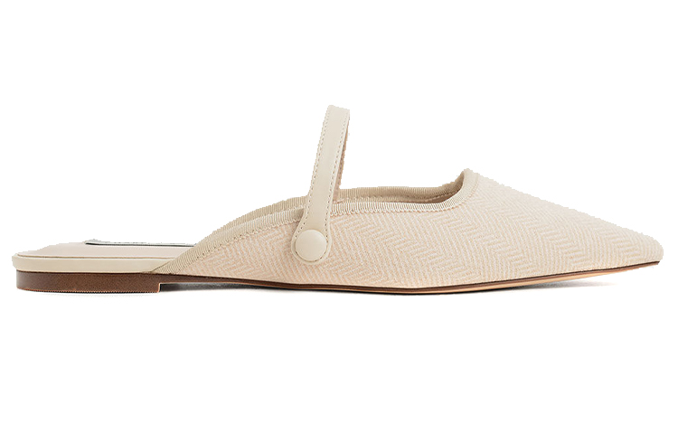 Order (W) CHARLES & KEITH Woven Fabric Mary Jane Mule 'Beige' Wanita CK1-70900317_BEIGE