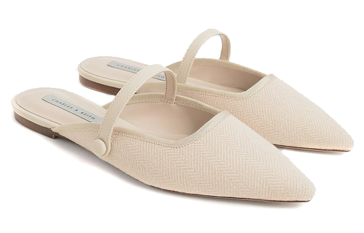 Lookbook (W) CHARLES & KEITH Woven Fabric Mary Jane Mule 'Beige' Wanita CK1-70900317_BEIGE