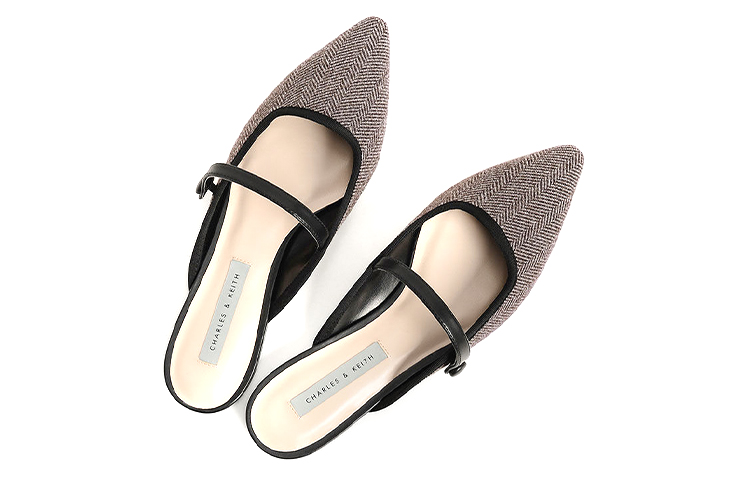 Lookbook (W) CHARLES & KEITH Woven Mary Jane Retro Mule 'Hitam' Sepatu Perempuan CK1-70900317_BLKTXT