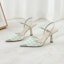 Purchase (Women) CHARLES & KEITH Woven Pointed Toe High Heels 'Light Green' CK1-60361381_LIGHTGREEN