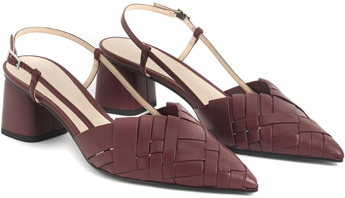 (W) CHARLES & KEITH Woven Slingback 'Burgundy' Merah Gelap CK1-60920269_BROWN Lookbook (W) CHARLES & KEITH Woven Slingback 'Burgundy' Merah Gelap CK1-60920269_BROWN