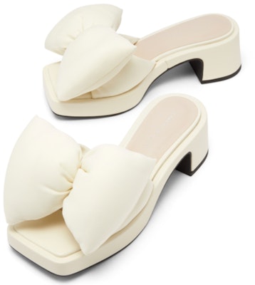 CHARLES & KEITH 織物小CK蝴蝶結裝飾粗跟方頭拖鞋 5.6cm 女款 Lookbook CHARLES & KEITH 織物小CK蝴蝶結裝飾粗跟方頭拖鞋 5.6cm 女款