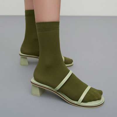 (Women) CHARLES & KEITH Block Heel Open-Toe Sandals 'Grey Green' CK1-60361418_SAGE-GREEN Shop (Women) CHARLES & KEITH Block Heel Open-Toe Sandals 'Grey Green' CK1-60361418_SAGE-GREEN