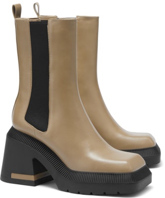 (Women) CHARLES & KEITH Block Heel Square Toe Boots 'Slim Chelsea' CK1-90580168 Sizing (Women) CHARLES & KEITH Block Heel Square Toe Boots 'Slim Chelsea' CK1-90580168