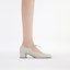 Purchase (W) CHARLES & KEITH Kasut Tumit Rendah Persegi 'Pink Putih' dengan Ikatan Rambang CK1-60361366_CHALK