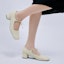 Details for (W) CHARLES & KEITH Kasut Tumit Rendah Persegi 'Pink Putih' dengan Ikatan Rambang CK1-60361366_CHALK