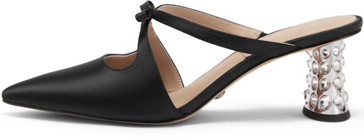 (Women) CHARLES & KEITH Bow Tie Pointed Toe High Heel Slides 'Woven' SL1-60280430 (Women) CHARLES & KEITH Bow Tie Pointed Toe High Heel Slides 'Woven' SL1-60280430
