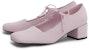 (W) CHARLES & KEITH Tumit Rendah Hujung Kotak Ikatan Reben 'Ungu Muda' CK1-60361366_LILAC
