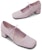 (W) CHARLES & KEITH Tumit Rendah Hujung Kotak Ikatan Reben 'Ungu Muda' CK1-60361366_LILAC
