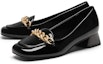 Order (W) CHARLES & KEITH Rincian Rantai Hujung Petak Tumit Rendah 'Hitam Klasik' CK1-60361424