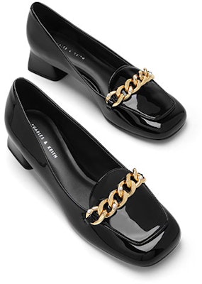 (Women) CHARLES & KEITH Charles & Keith Chain Detail Square Toe Low Heel 'Classic Black' CK1-60361424 Lookbook (Women) CHARLES & KEITH Charles & Keith Chain Detail Square Toe Low Heel 'Classic Black' CK1-60361424