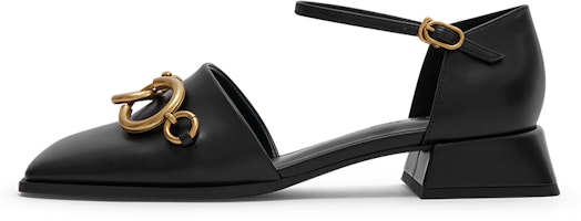 (Women) CHARLES & KEITH Chain Square Toe Block Heel 'Black' CK1-60900154_BLACK (Women) CHARLES & KEITH Chain Square Toe Block Heel 'Black' CK1-60900154_BLACK