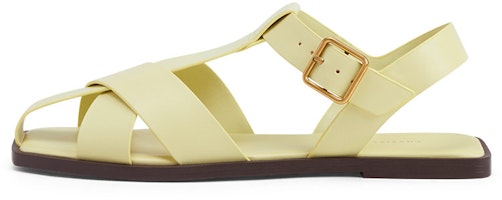 (Women) CHARLES & KEITH Cross-Strap Flat Sandals 'Yellow' CK1-70380940_YELLOW (Women) CHARLES & KEITH Cross-Strap Flat Sandals 'Yellow' CK1-70380940_YELLOW