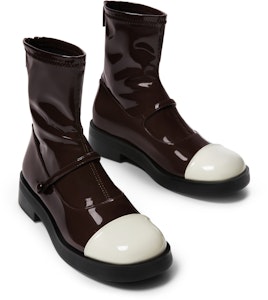 (W) (女性用)CHARLES & KEITH 彈性カラーブロック パテントレザーアンクルブーツ 'ファッションパッチワーク' CK1-90380144 CK1-90380144 3