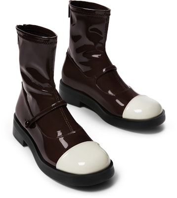 (W) Bota de Tobillo de Cuero Charol Colorblock CHARLES & KEITH 'Fashion Patchwork' CK1-90380144 3