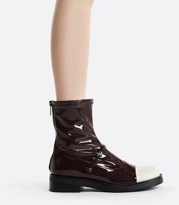 (W) Bota de Tobillo de Cuero Charol Colorblock CHARLES & KEITH 'Fashion Patchwork' CK1-90380144 4